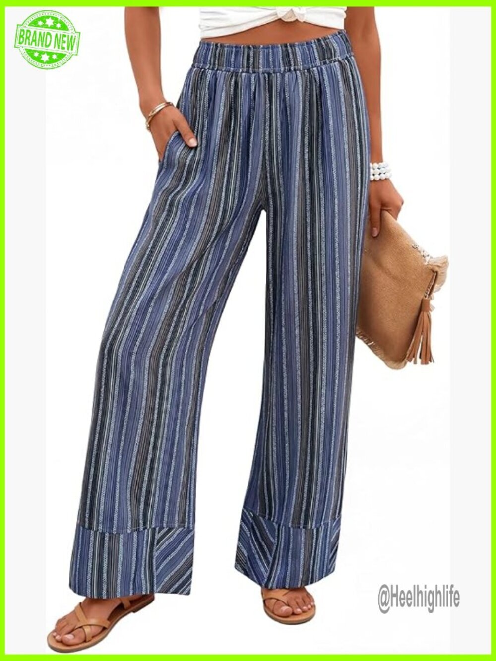 Wide Leg Palazzo Pants High Waisted Flowy Lounge Casual Summer Trousers